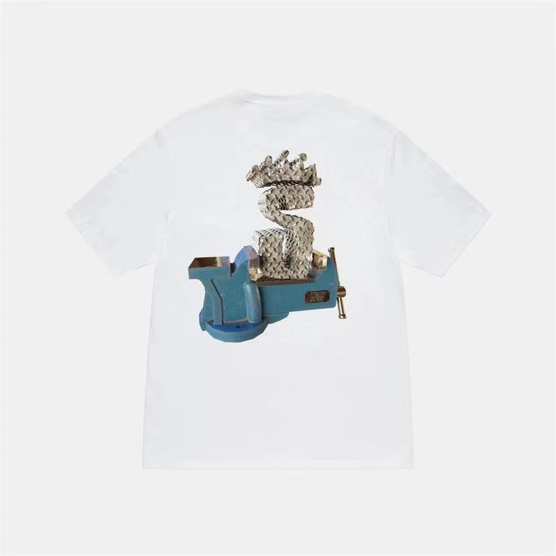 STUSSY FILE CLAMP TEE WHITE