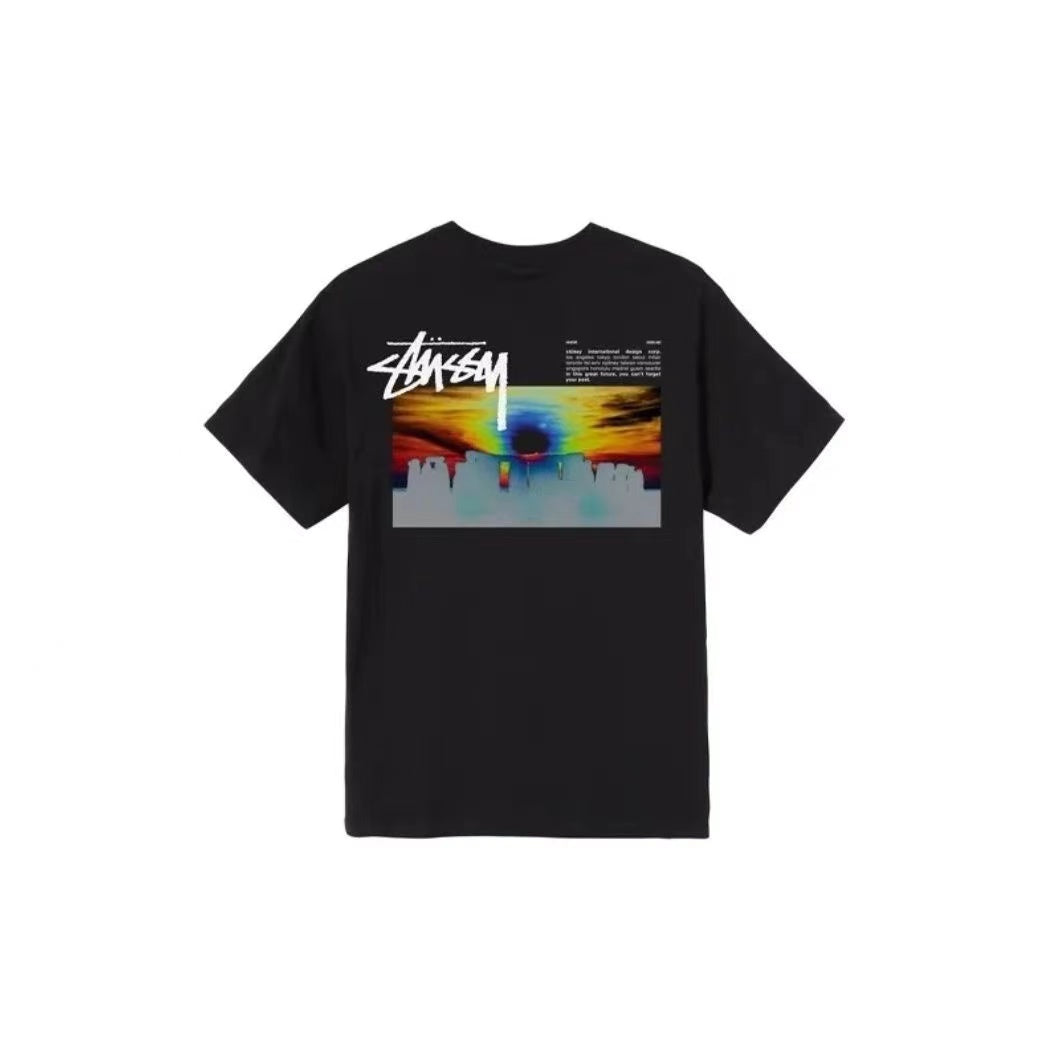 STUSSY STONEHENGE PRINT TEE BLACK
