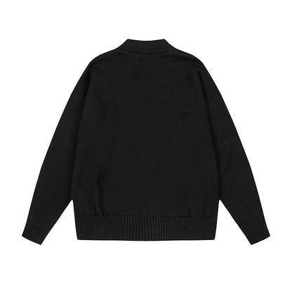 AMI Logo Cardigan Sweater Black