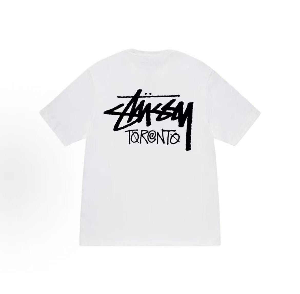 Stussy Toronto Limited Edition Collection Short Sleeve T-Shirt with English Logo on Back (Same Style for Both Men and Women)