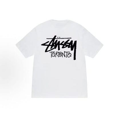Stussy Toronto Limited Edition Collection Short Sleeve T-Shirt with English Logo on Back (Same Style for Both Men and Women)