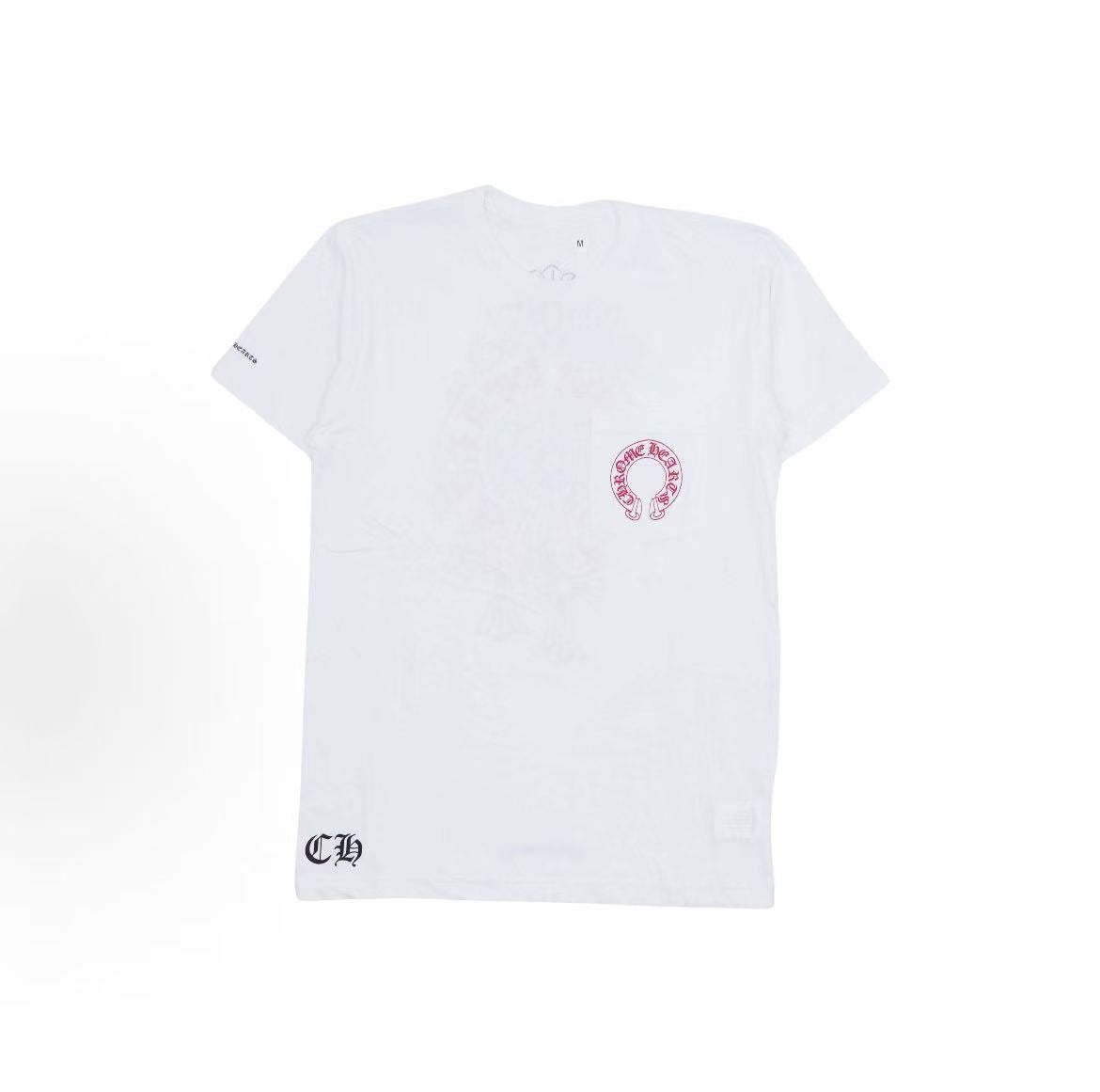 Chrome Hearts Phantom Cross Red Horse Hoof Print T-shirt - Men's and Women's Matching Couple Style
