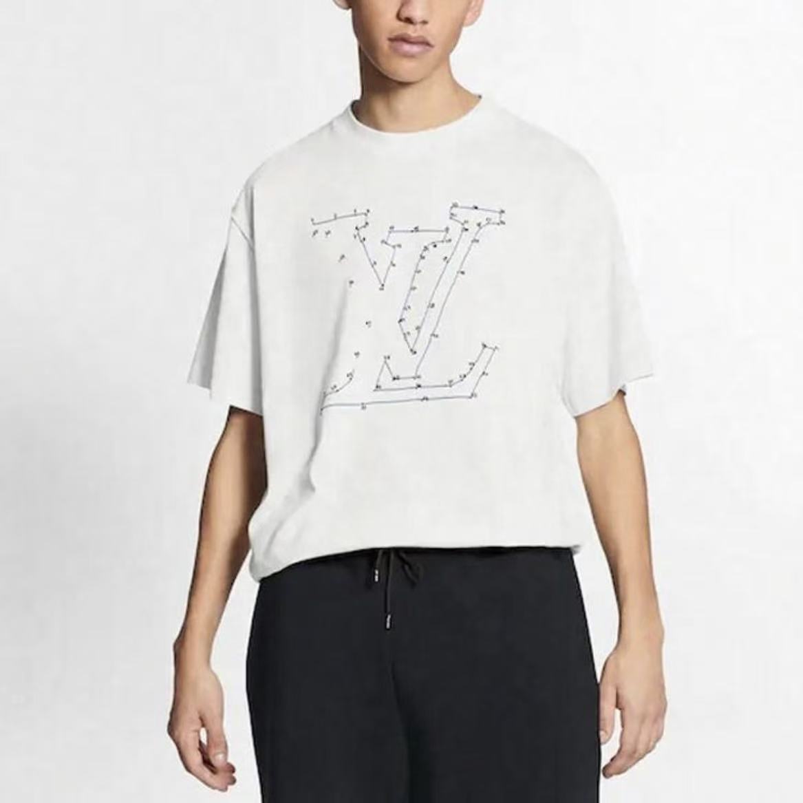 LOUIS VUITTON SS22 Needle-embroidered Printed Embroidery Short-Sleeved T-Shirt for Men - Blue