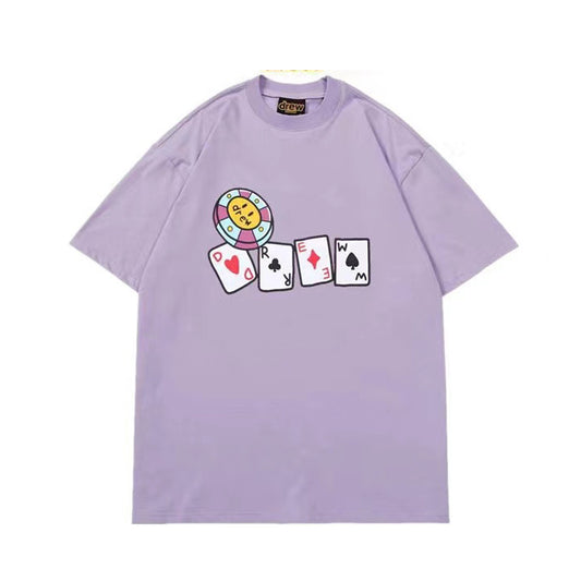 Drew House Chips Short Sleeve Cotton T-Shirt Purple