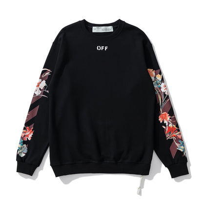 Off-White flower print hoodie black