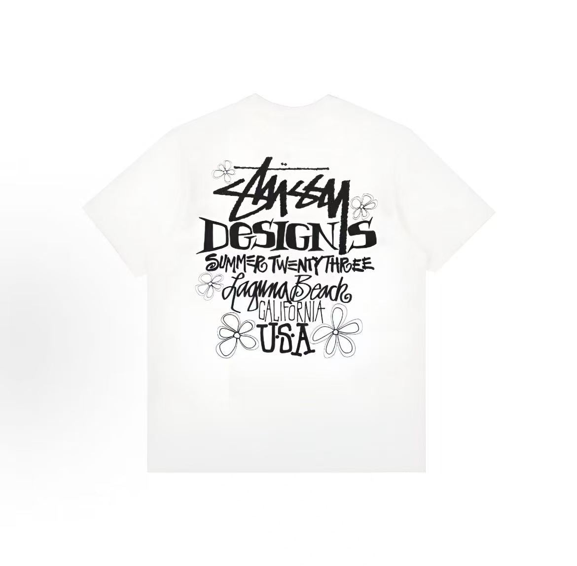 Stussy SS23 Summer LB Tee Collection - Round-neck Letter Patterned Printed Short-Sleeved T-Shirt for Men