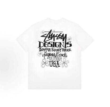 Stussy SS23 Summer LB Tee Collection - Round-neck Letter Patterned Printed Short-Sleeved T-Shirt for Men