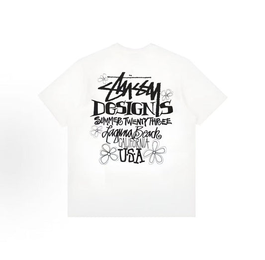 Stussy SS23 Summer LB Tee Collection - Round-neck Letter Patterned Printed Short-Sleeved T-Shirt for Men