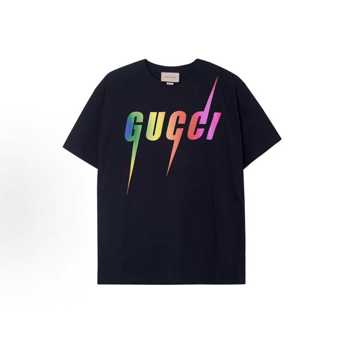 GUCCI Ancient G logo printed round-neck pullover short-sleeved T-shirt for men in black, Spring/Summer 2023 collection.