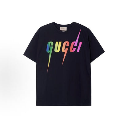 GUCCI Ancient G logo printed round-neck pullover short-sleeved T-shirt for men in black, Spring/Summer 2023 collection.