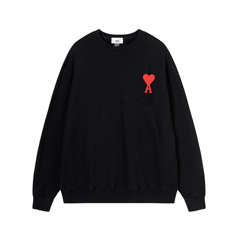 AMI Classic Logo Crewneck Hoodie Black