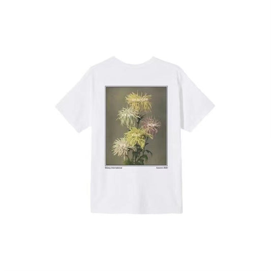 STUSSY CHRYSANTHEMUM PRINT TEE WHITE