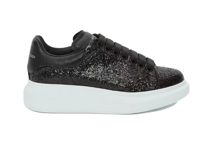 Alexander Mcqueen Women's Glitter Oversized Sneaker in Black