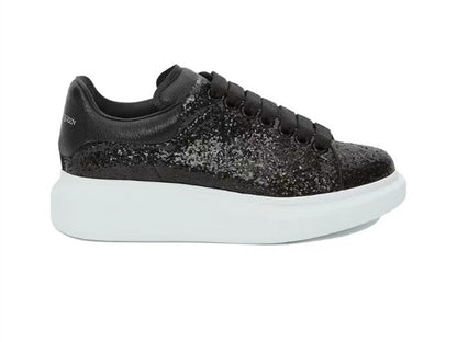 Alexander Mcqueen Women's Glitter Oversized Sneaker in Black