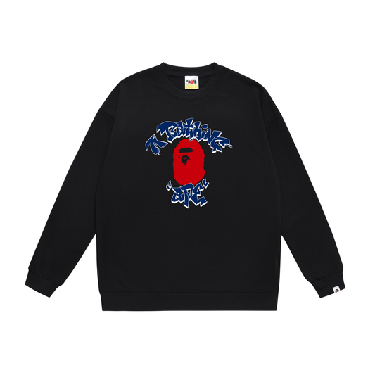 A Bathing Ape College Graffiti Letters Print Hoodie Black