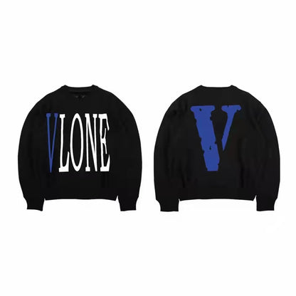VLONE Logo Print Hoodie Black/Blue