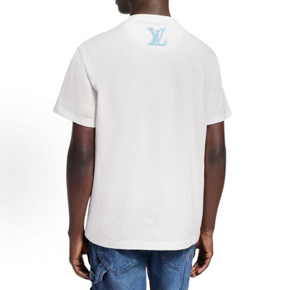 LOUIS VUITTON SS26 Round-neck Letter Embroidery Design T-shirt - Standard Size - Men's Style - White