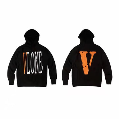 VLONE Logo Print Hoodie Black/Orange