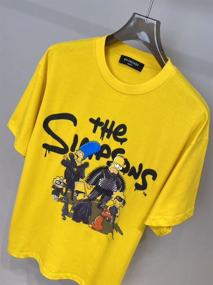 BALENCIAGA MEN’S THE SIMPSONS TM &  20TH TELEVISION T-SHIRT OVERSIZED IN YELLOW – BAS007
