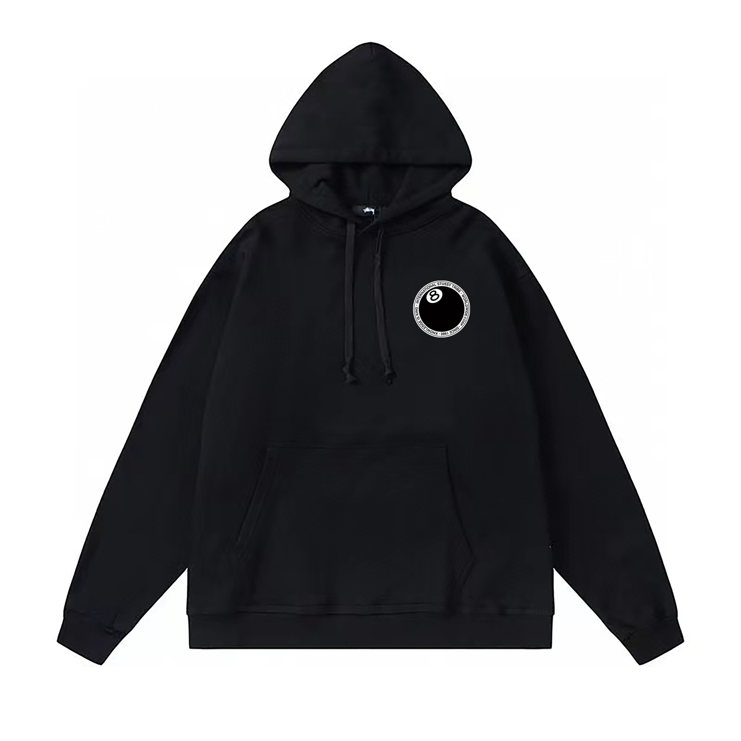 STUSSY BALL 8 HOODIE BLACK