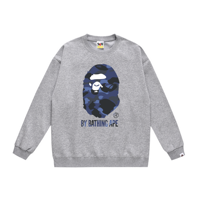A Bathing Ape Logo Hoodie Grey/Blue