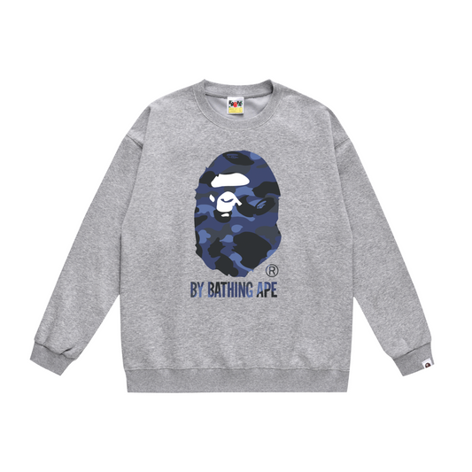 A Bathing Ape Logo Hoodie Grey/Blue