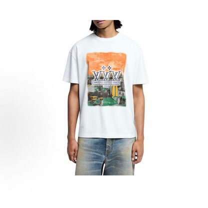 LOUIS VUITTON SS25 Men's Spring Summer Collection Solid Color Round-neck Printed Pattern Short-Sleeve T-Shirt Men's Style