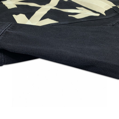 Off-White tape arrow print denim jacket black
