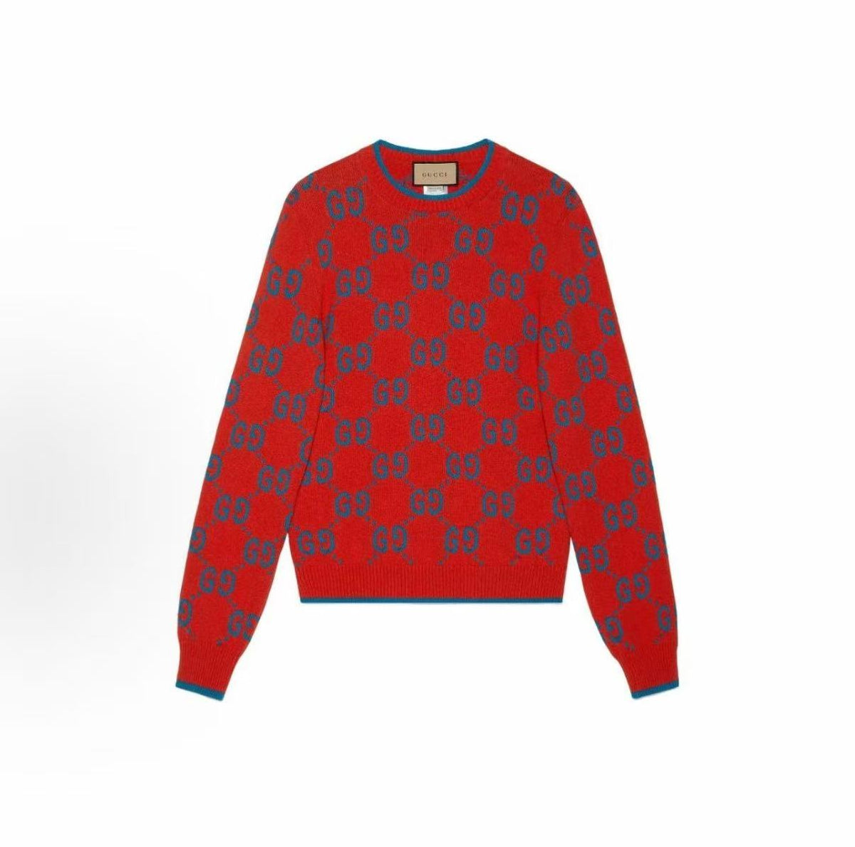 GUCCI 2023 Spring Collection - Letter Print Round-neck Casual Long-Sleeve Sweater for Men - Red