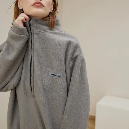 FOG FEAR OF GOD Polar Fleece Sweater ESSENTIALS Casual Half-Zip Top Jacket