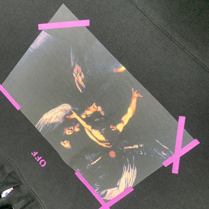 Off-White arrow logo print hooded sweater purple
