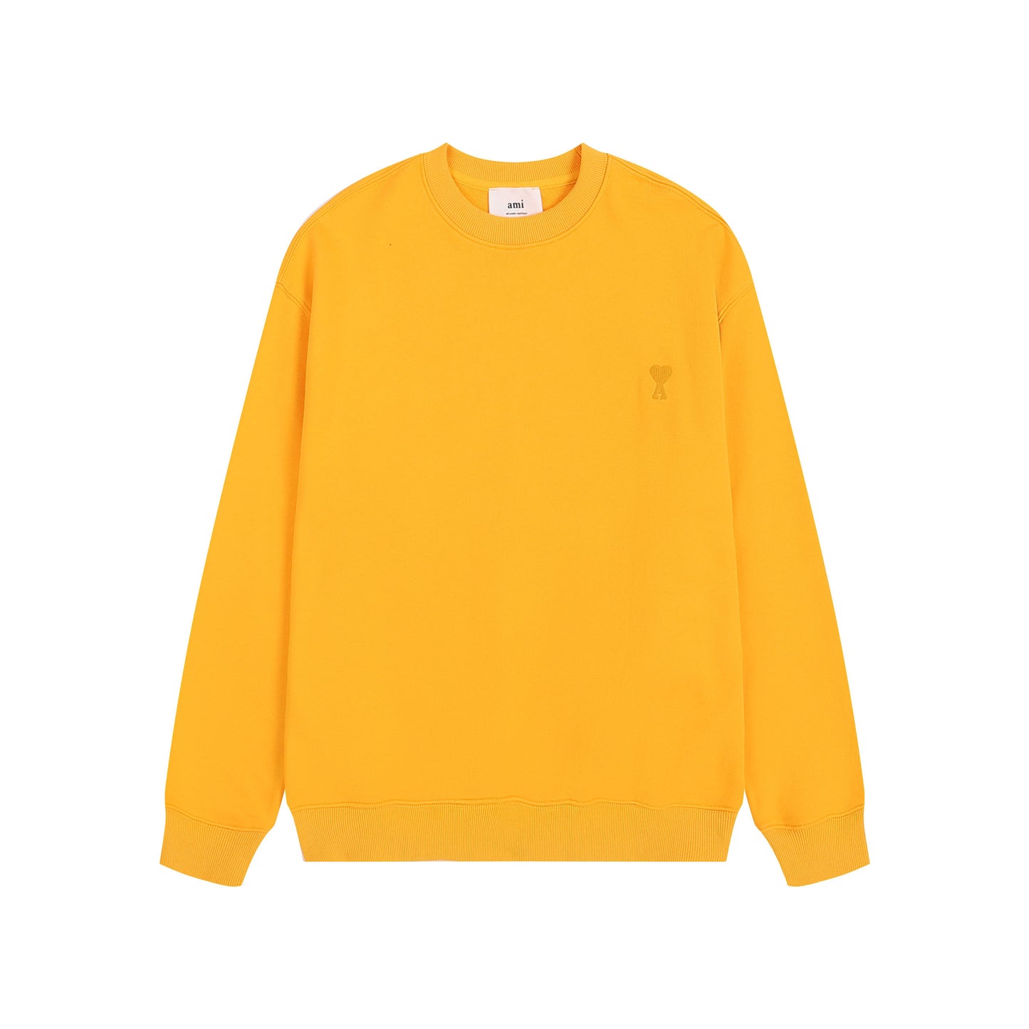 AMI Solid Color Crew Neck Hoodie Orange