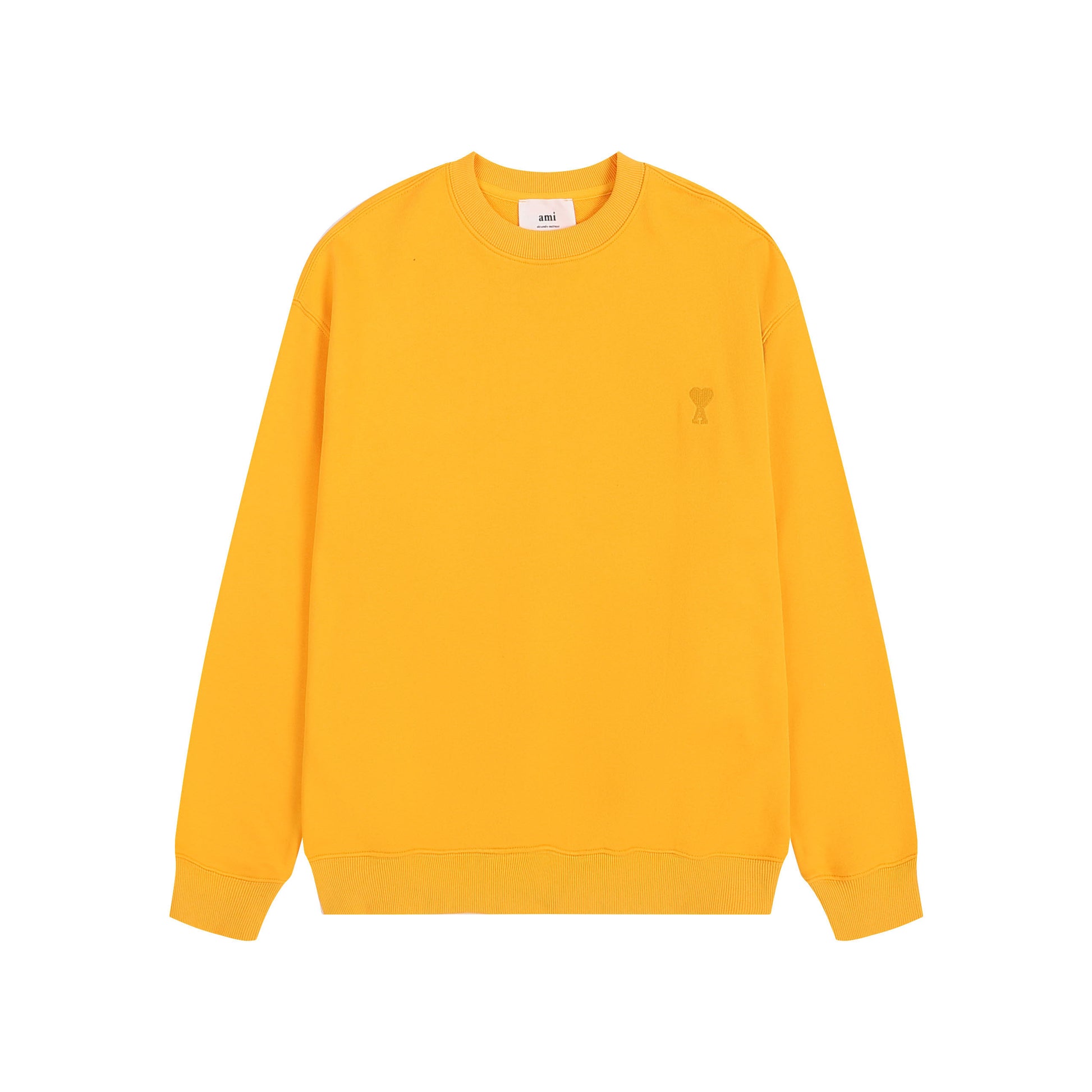 AMI Solid Color Crew Neck Hoodie Orange