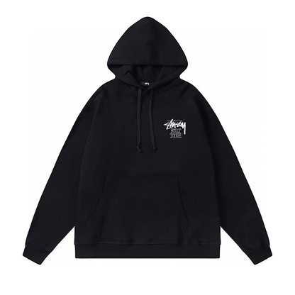 STUSSY BEAR PRINT HOODIE BLACK
