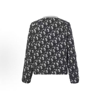 DIOR (Dior) Autumn 2025 Men's Collection - Wool Blend Oblique Print Round-neck Long-sleeved Sweater - Men's Style - Gray