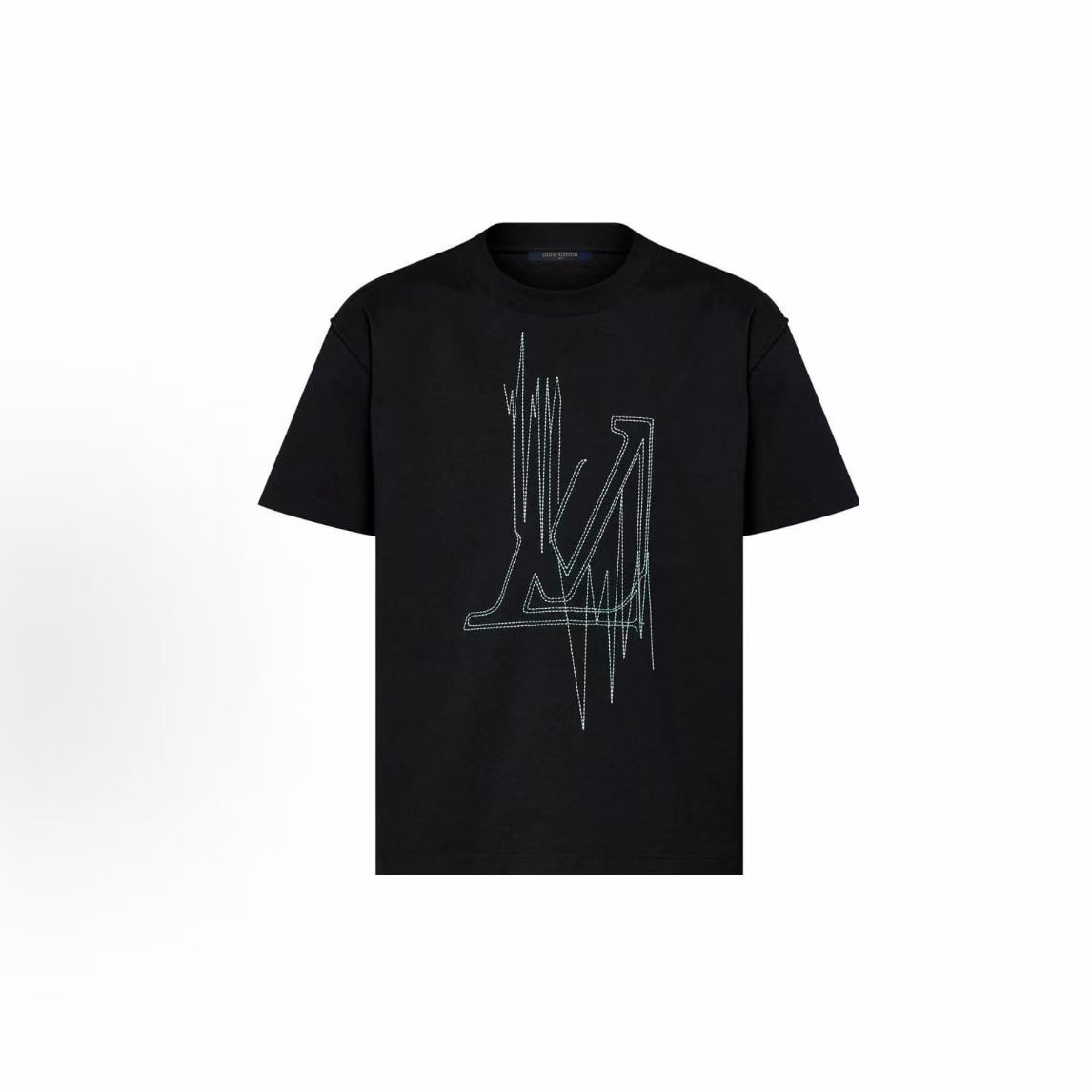 LOUIS VUITTON pattern-print round-neck short-sleeved T-shirt for men - black