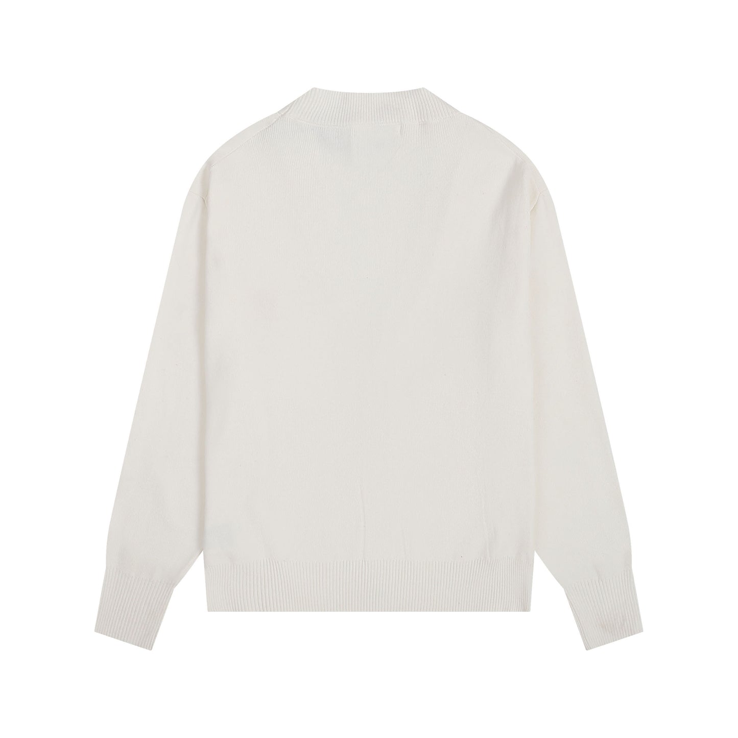 AMI Small Logo V-neck Button Sweater Beige