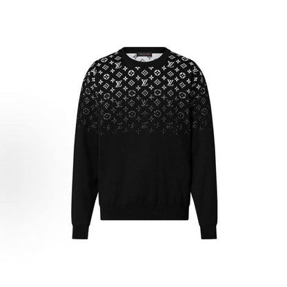 LOUIS VUITTON FW23 Gradient Logo Print Round-neck Sweater for Men