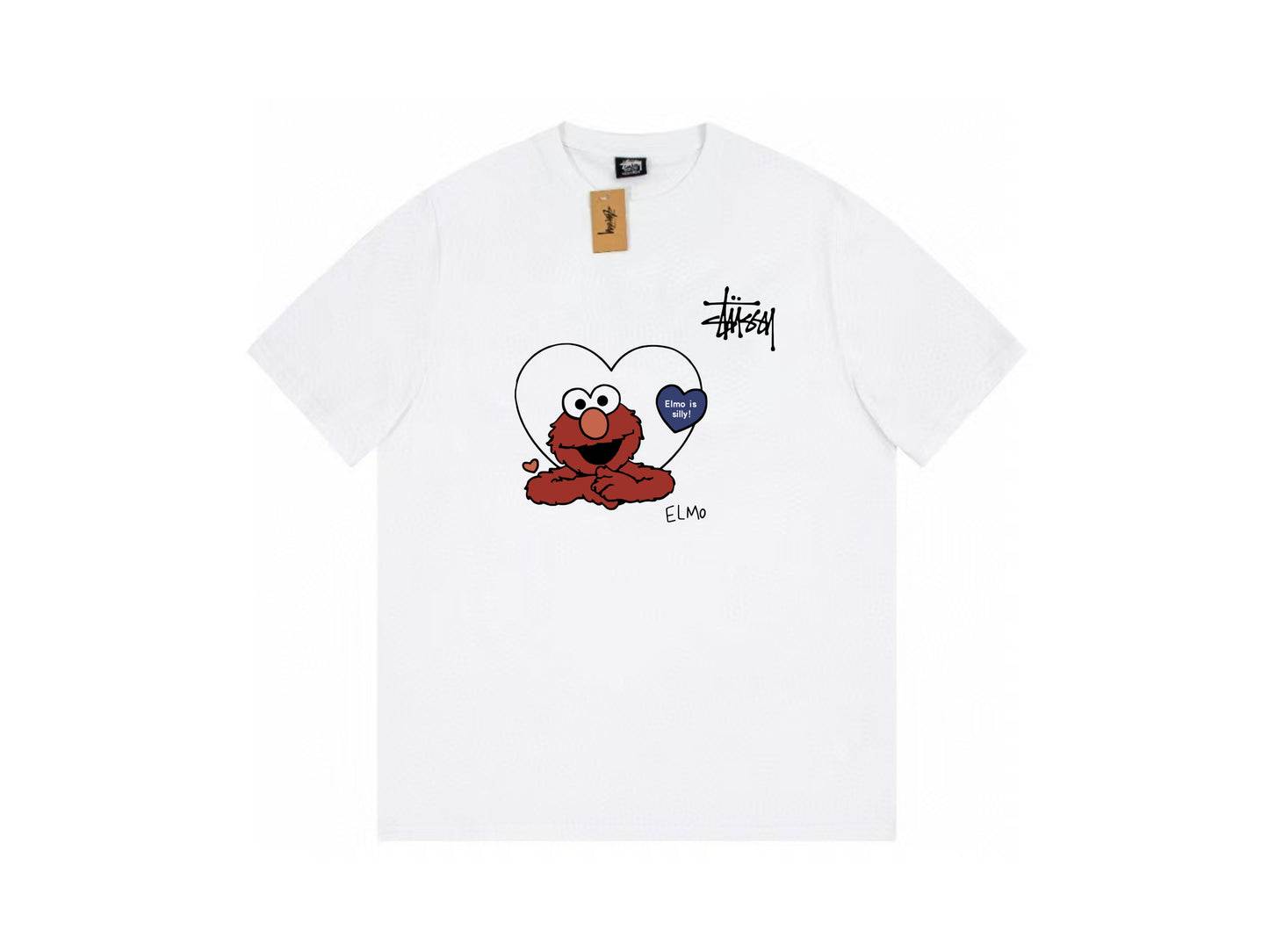 STUSSY CARTOON PRINT TEE WHITE