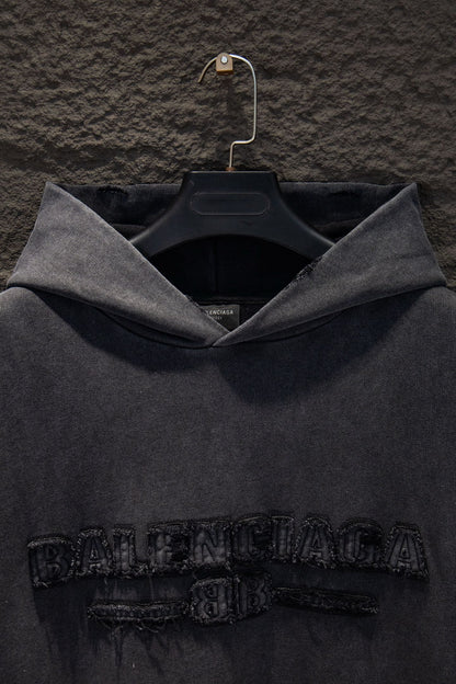 Balenciaga Distressed Embroidered Hoodie (New Season)