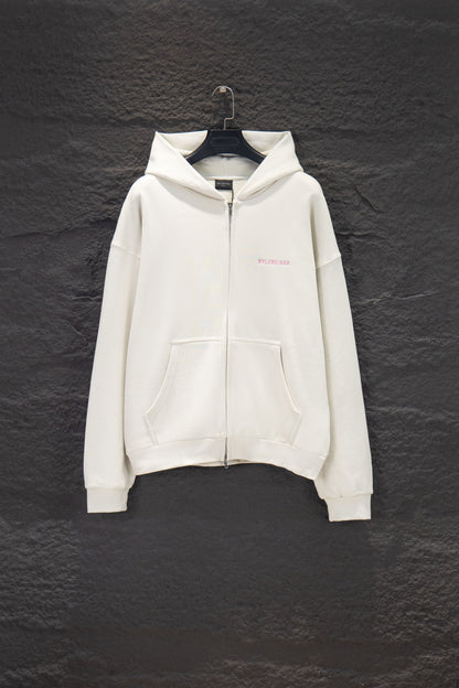 Balenciaga all-white hoodie with pink logo