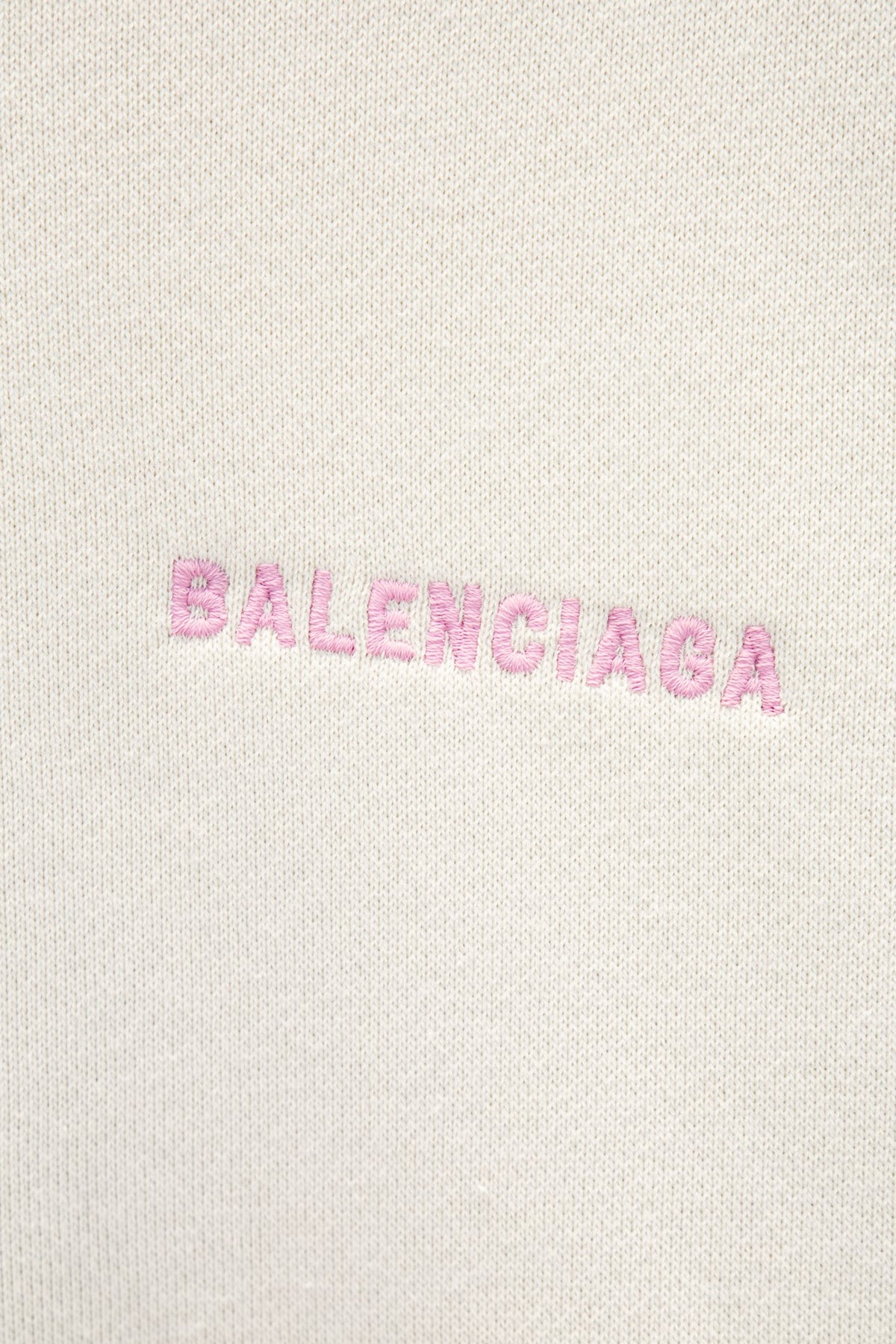 Balenciaga all-white hoodie with pink logo