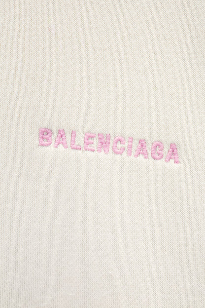 Balenciaga all-white hoodie with pink logo