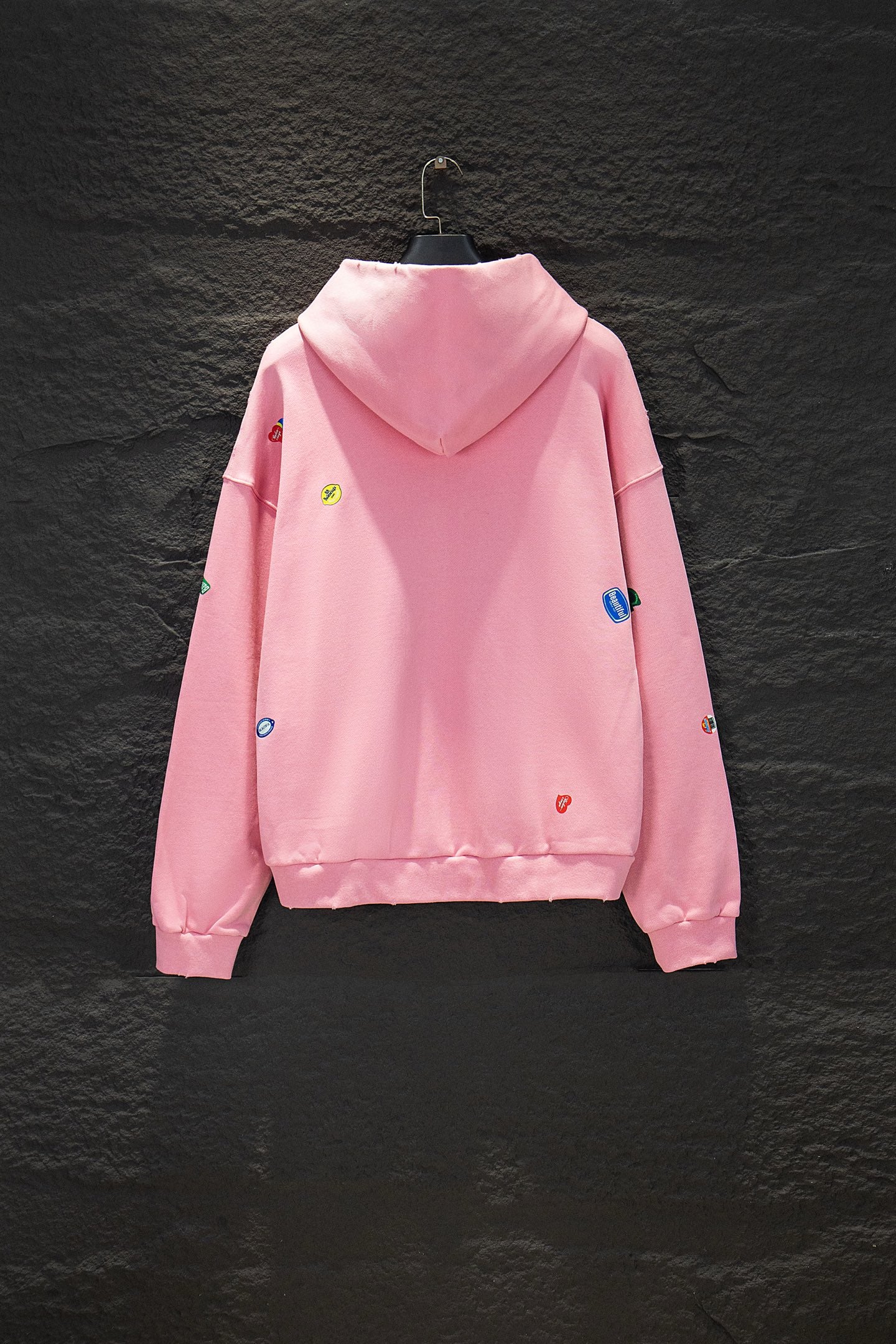 Balenciaga Distressed Hoodie with All-Over Fruit Print