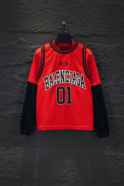 Balenciaga Panel-Sleeve Long-Sleeve T-Shirt (Jersey Style)