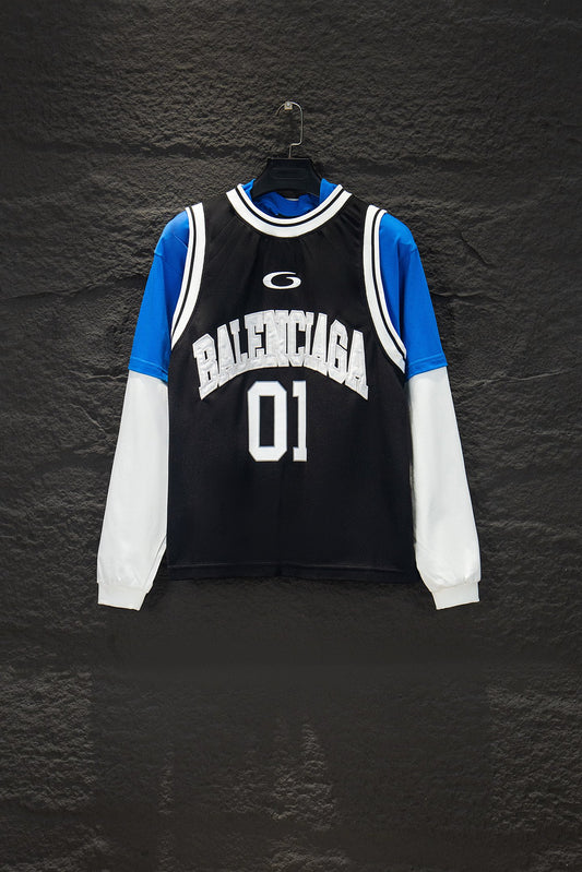 Balenciaga Panel-Sleeve Long-Sleeve T-Shirt (Jersey Style)