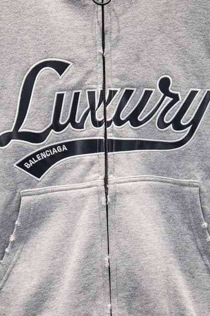 Balenciaga-style custom-dyed pure cotton French terry sweatshirt fabric