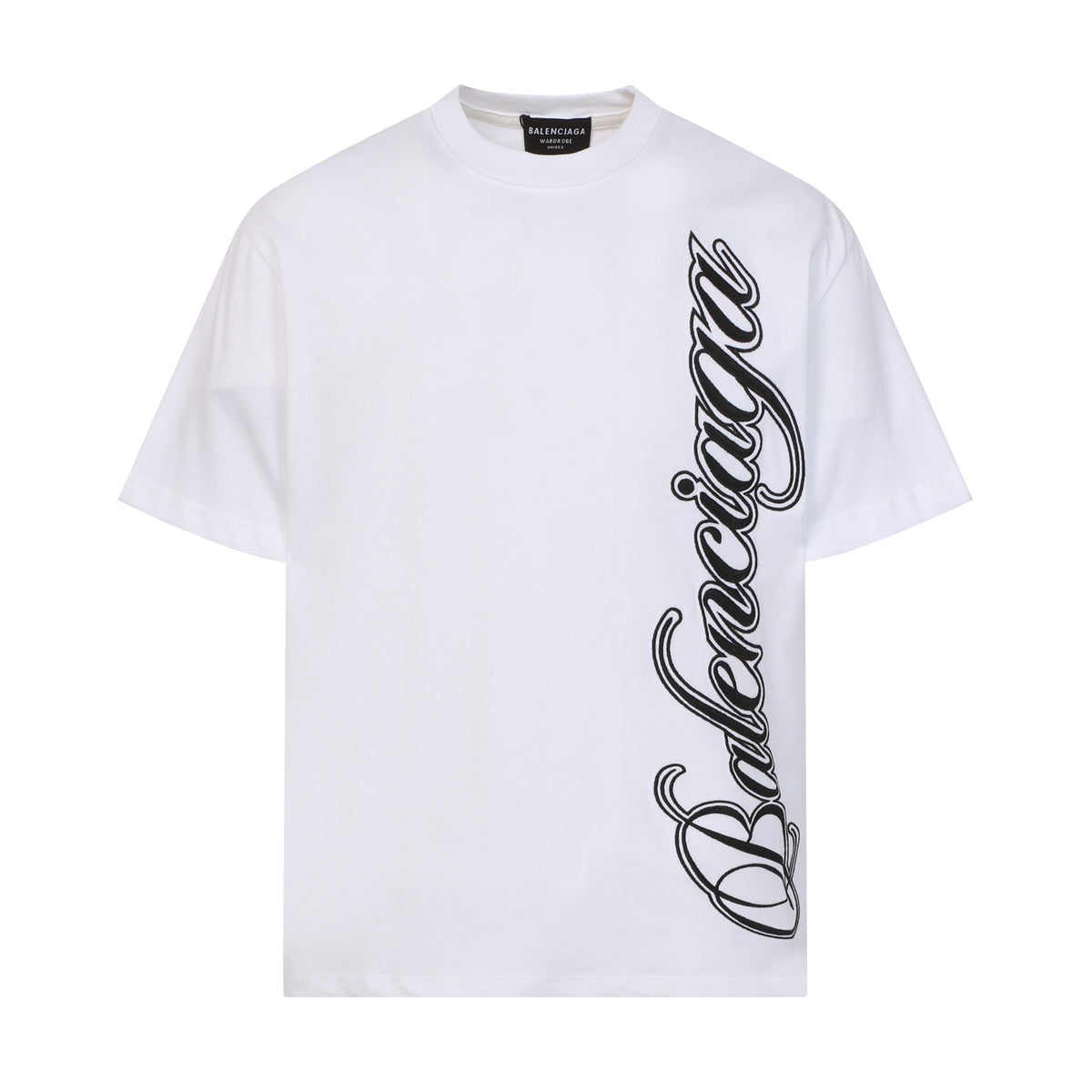 Balenciaga High-Density Embroidery T-Shirt with Large Logo