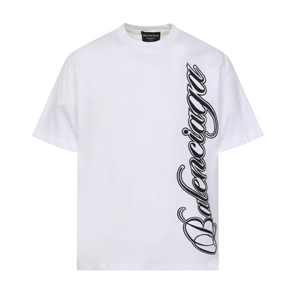 Balenciaga High-Density Embroidery T-Shirt with Large Logo