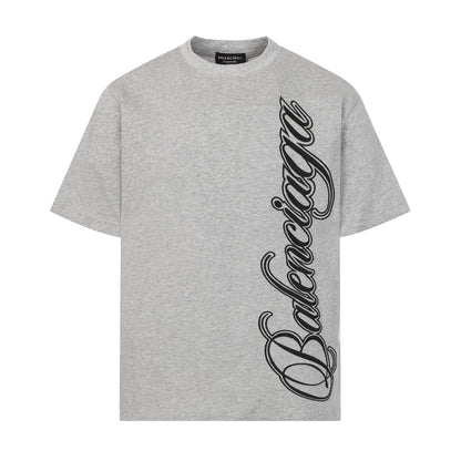Balenciaga High-Density Embroidery T-Shirt with Large Logo